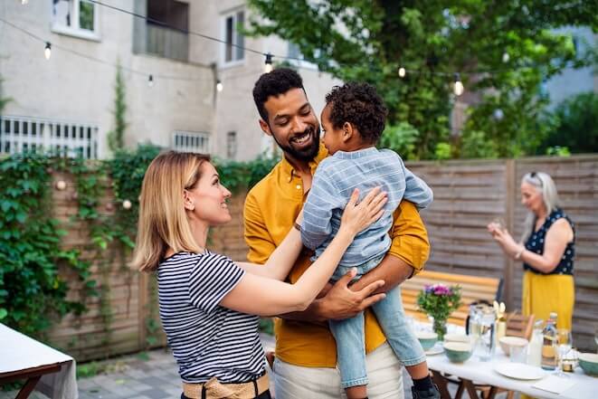 Family enjoying outdoor dining